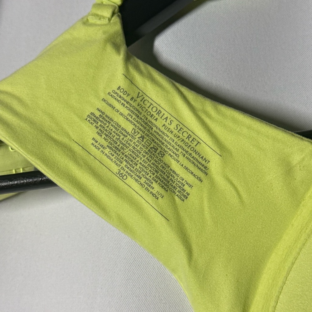 Victoria’s Secret Lace Underwire Bra in Lime - Body by Victoria Push Up Bra - Picture 5 of 5